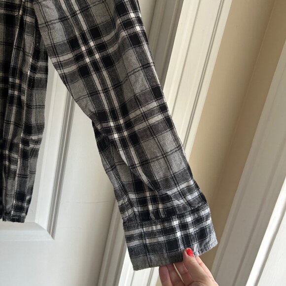 George Men's Flannel Shirt XL Grey Black Soot Plaid Super Soft Outdoor Casual - Picture 6 of 13